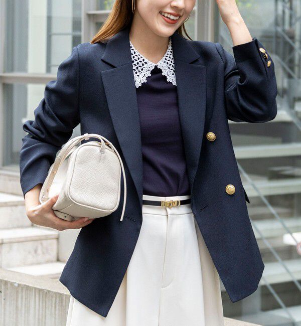 NOLLEY'S「《セットアップ対応》ウォッシャブルハイスペック麻調ダブルジャケット」|テーラードジャケット|