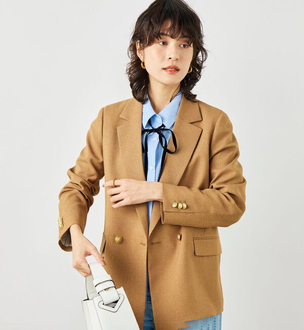 NOLLEY'S「《セットアップ対応》ウォッシャブルハイスペック麻調ダブルジャケット」|テーラードジャケット|