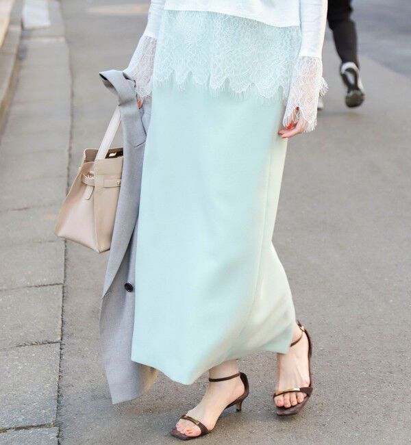 NOLLEY'S sophi「《セットアップ対応》ウォッシャブルバックサテンタイトスカート」|タイト|