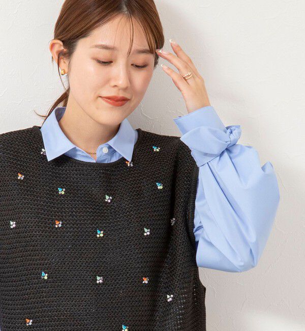 NOLLEY'S「《手洗い可能》ビジュー付ベスト」|ベスト・ジレ|