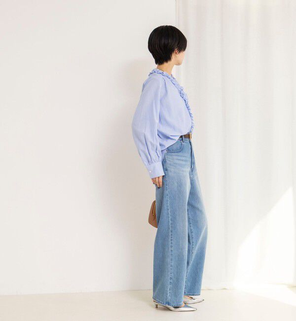 NOLLEY'S「ウォッシャブルフロントフリルVネックブラウス」|シャツ・ブラウス|