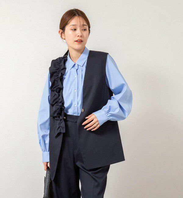 NOLLEY'S「ウォッシャブル袖リボン付きボリュームシャツ」|シャツ・ブラウス|