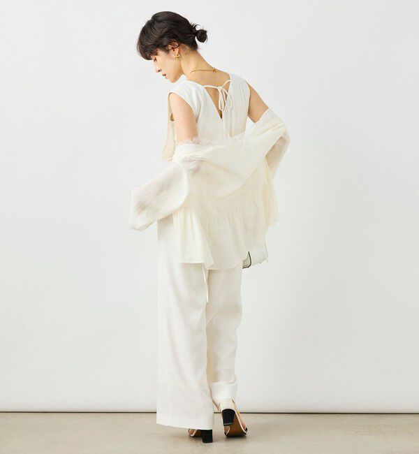 NOLLEY'S sophi「ウォッシャブルレーストリミングオーガンジーブラウス」|シャツ・ブラウス|