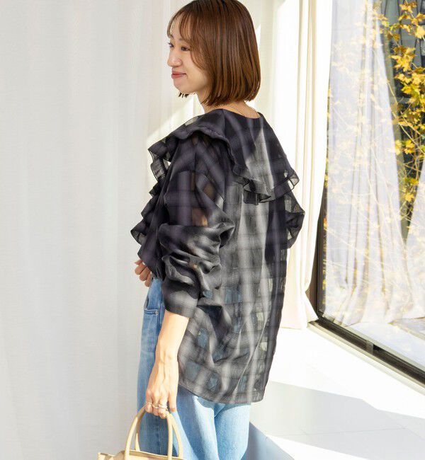 NOLLEY'S「ウォッシャブルラッフルカラーブラウス」|シャツ・ブラウス|