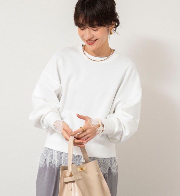 NOLLEY'S sophi「ウォッシャブルレース切替ロンT」|Tシャツ・カットソー|