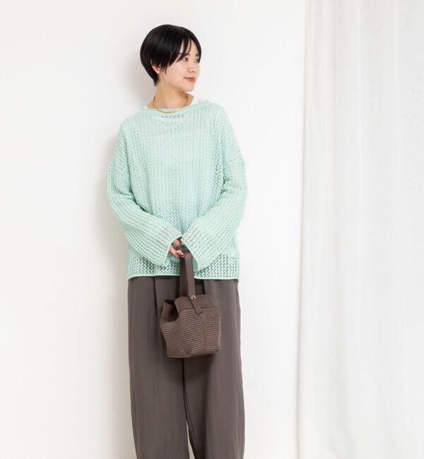 NOLLEY'S「《手洗い可能》ペーパーヤーンメッシュプルオーバー」|ニット・セーター|