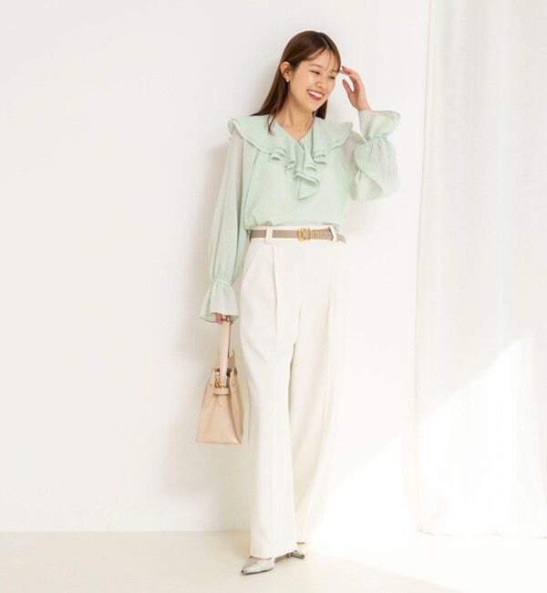 NOLLEY'S「ウォッシャブルラッフルカラーブラウス」|シャツ・ブラウス|