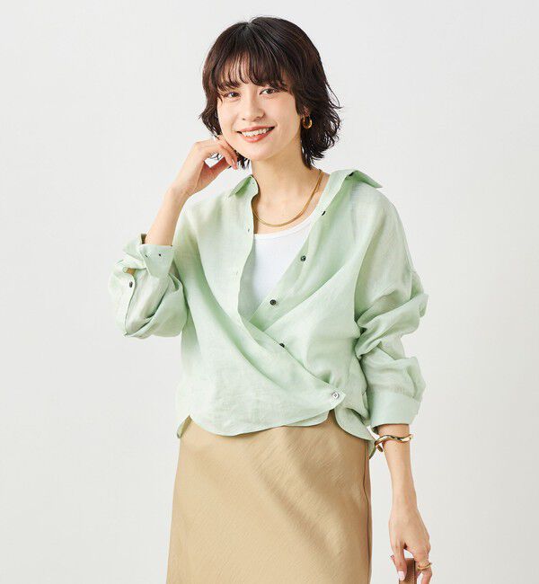 NOLLEY'S「MY STANDARD マルチWAYリネンショートシャツ」|シャツ・ブラウス|