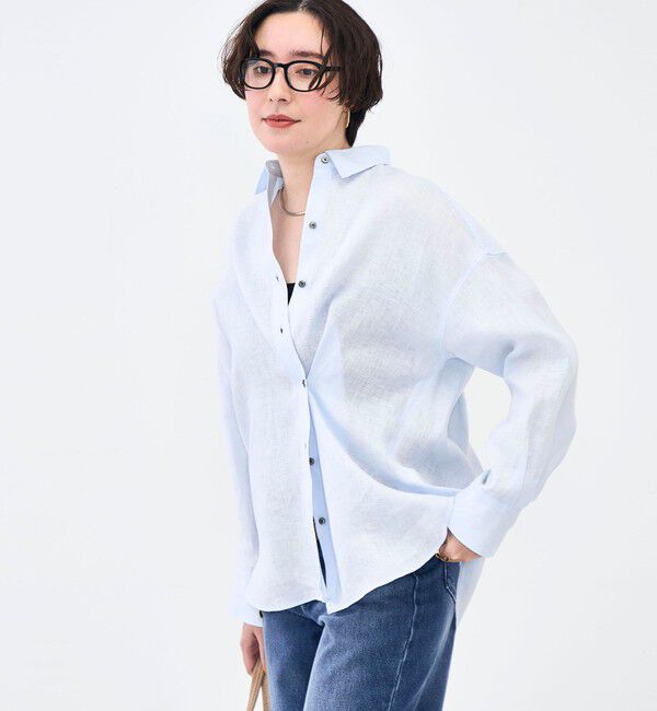 NOLLEY'S「MY STANDARD マルチWAYリネンシャツ」|シャツ・ブラウス|サックス