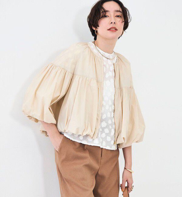 NOLLEY'S「ウォッシャブル撥水ポケッタブルボリュームブルゾン」|ブルゾン・スタジャン|