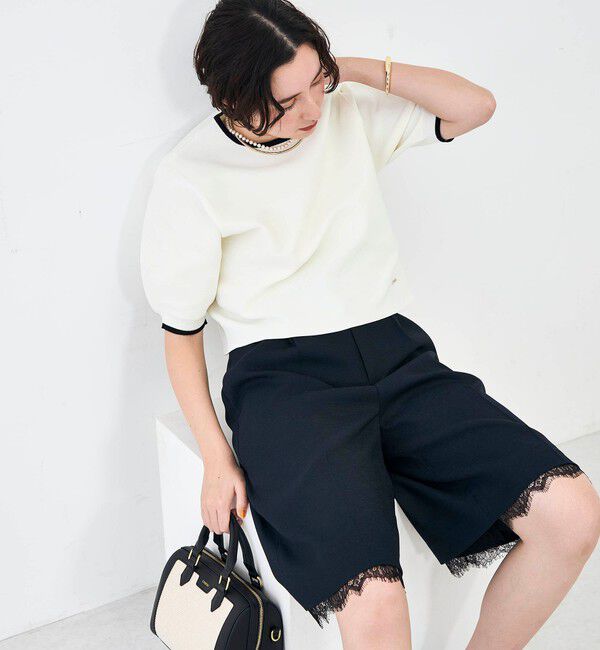 NOLLEY'S「《手洗い可能》ホールガーメントパフスリーブニットＴ」|ニット・セーター|