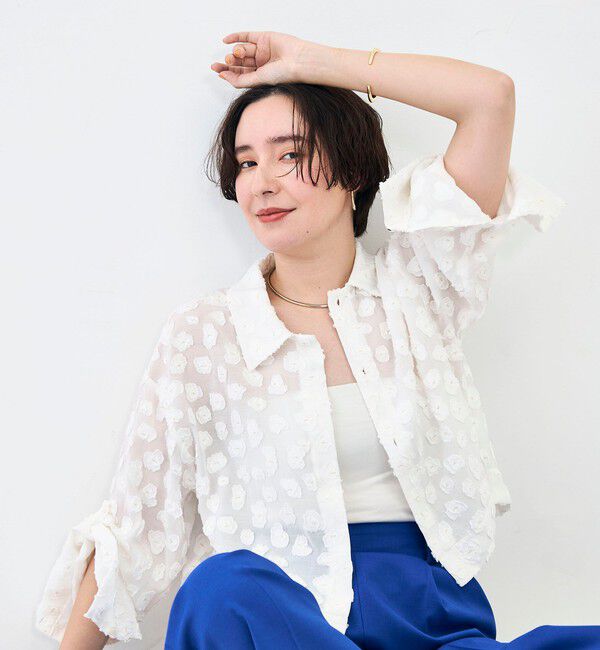 NOLLEY'S「【KIRYU】ウォッシャブル花柄ジャガードシャツ」|シャツ・ブラウス|