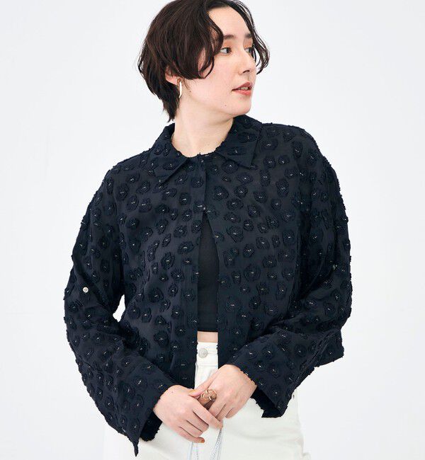 NOLLEY'S「【KIRYU】ウォッシャブル花柄ジャガードシャツ」|シャツ・ブラウス|