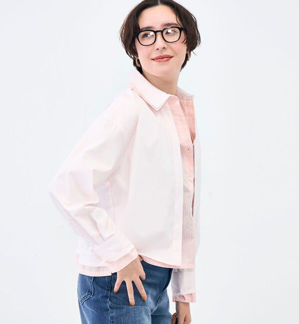 NOLLEY'S「ウォッシャブルレイヤード風ショート丈シャツ」|シャツ・ブラウス|