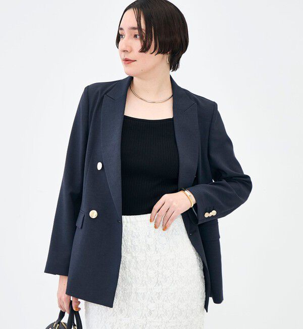 NOLLEY'S sophi「《セットアップ対応》ウォッシャブルスラブオックスダブルジャケット」|テーラードジャケット|