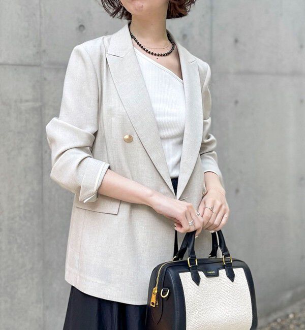 NOLLEY'S sophi「《セットアップ対応》ウォッシャブルスラブオックスダブルジャケット」|テーラードジャケット|