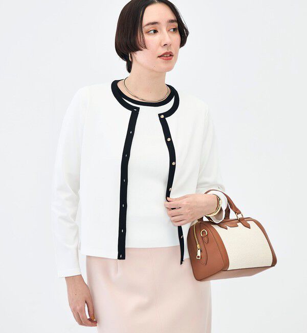 NOLLEY'S sophi「《アンサンブル対応》 《手洗い可能》マルチファンクションクルーネックカーディガン」|カーディガン|