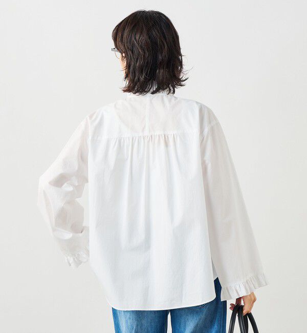 NOLLEY'S sophi「ウォッシャブルORGANICコットンフリルシャツブラウス」|シャツ・ブラウス|