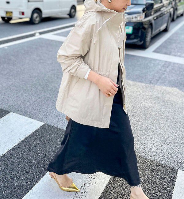 NOLLEY'S「ウォッシャブルサテンナロースカート」|フレア|