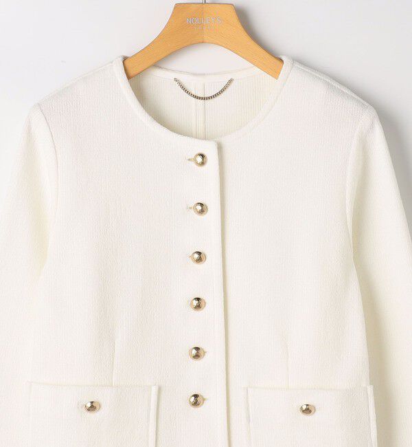 NOLLEY'S sophi「ウォッシャブルラッセルリングカーデジャケット」|ノーカラージャケット|