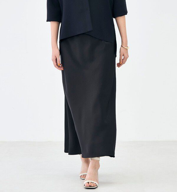NOLLEY'S sophi「ウォッシャブルダブルサテンナロースカート」|フレア|