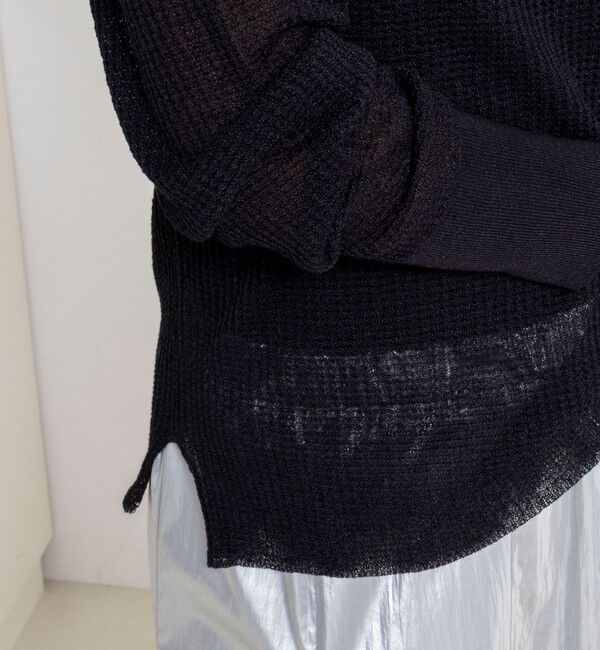 NOLLEY'S「《手洗い可能》ギマポリコットンワッフルヘンリーネックプルオーバー」|ニット・セーター|