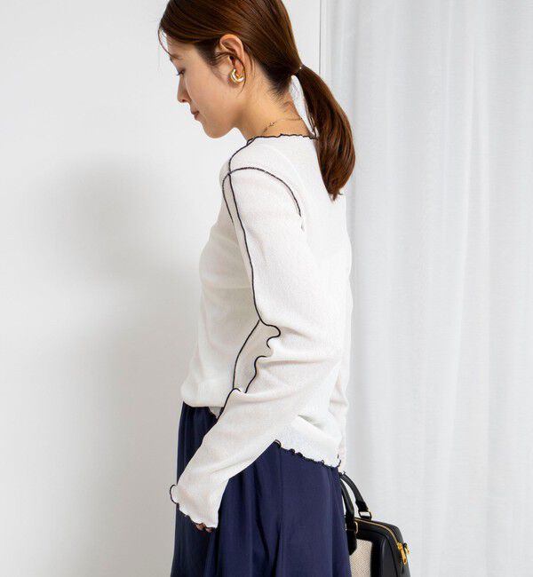 NOLLEY'S「ウォッシャブルドライテレコメロー配色プルオーバー」|Tシャツ・カットソー|