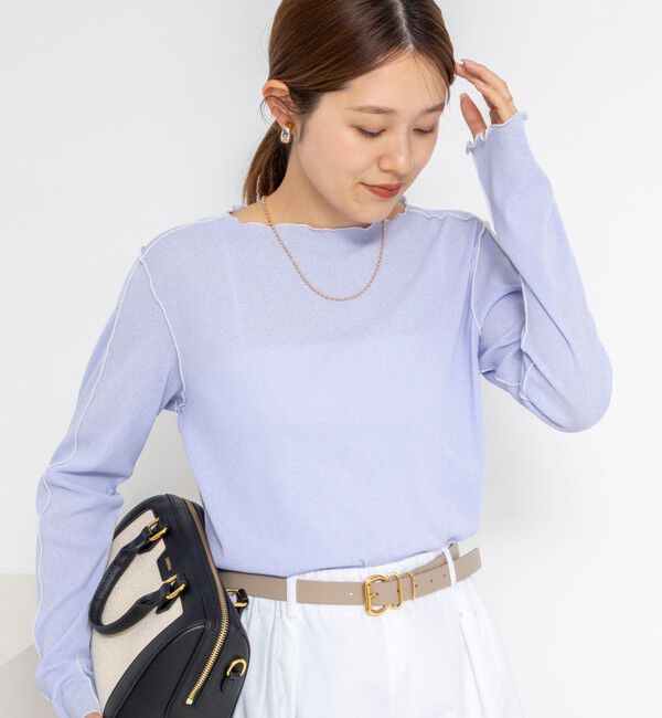 NOLLEY'S「ウォッシャブルドライテレコメロー配色プルオーバー」|Tシャツ・カットソー|