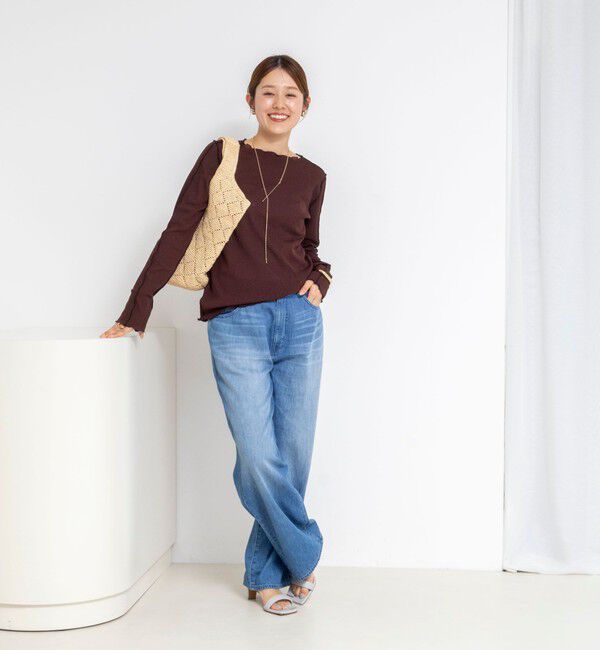 NOLLEY'S「ウォッシャブルドライテレコメロー配色プルオーバー」|Tシャツ・カットソー|