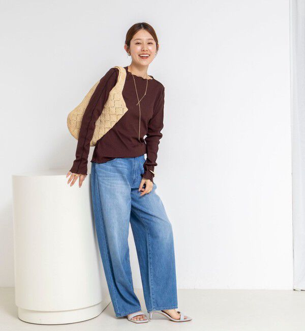 NOLLEY'S「ウォッシャブルドライテレコメロー配色プルオーバー」|Tシャツ・カットソー|