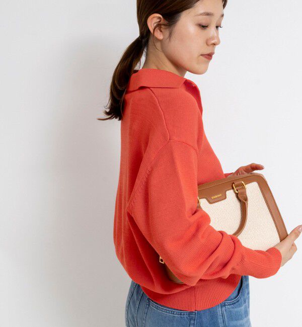 NOLLEY'S「《手洗い可能》ギマコットンポロ襟プルオーバー」|ニット・セーター|