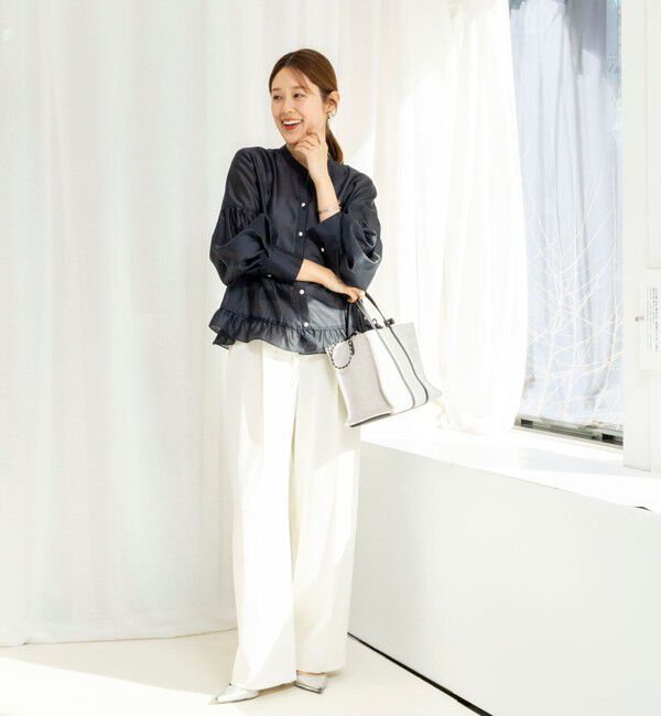 NOLLEY'S「ウォッシャブルシアー裾フリルブラウス」|シャツ・ブラウス|