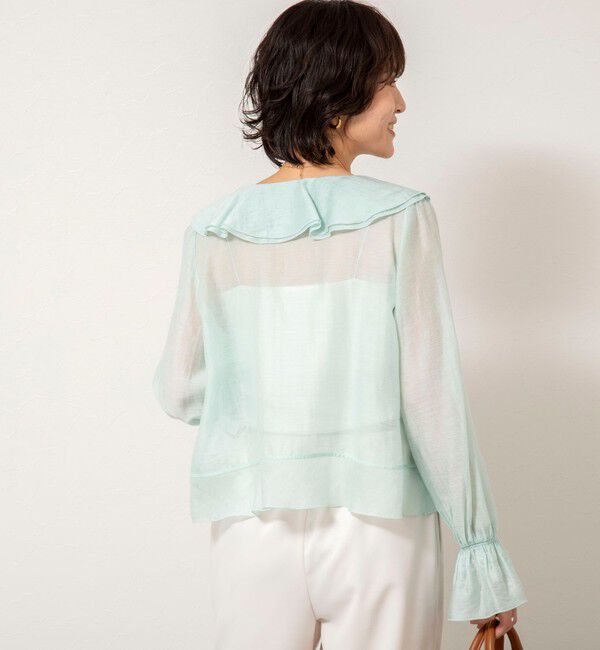 NOLLEY'S sophi「ウォッシャブルシアーラッフル羽織りブラウス」|シャツ・ブラウス|