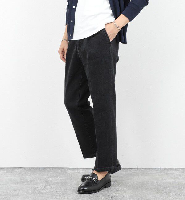 NOLLEY'S goodman「デニムストレッチ セミワイドジャスト丈PT 26SS」|チノ|ブラック