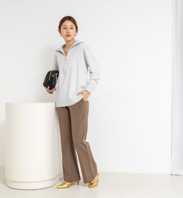 NOLLEY'S「ウォッシャブルピグメント加工フレアカットソーパンツ」|チノ|