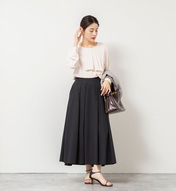 NOLLEY'S sophi「ウォッシャブルファンクショナルジョーゼットプリントタックフレアーブラウス」|シャツ・ブラウス|