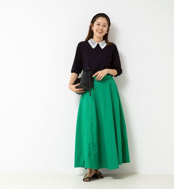 NOLLEY'S「【WEB＆一部店舗限定カラー】《手洗い可能》襟レース取り外し6分袖プルオーバー」|ニット・セーター|