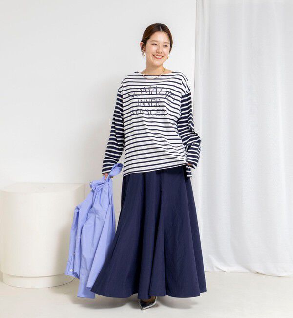 NOLLEY'S「【WEB限定】ウォッシャブルボーダープリントロンTee」|Tシャツ・カットソー|