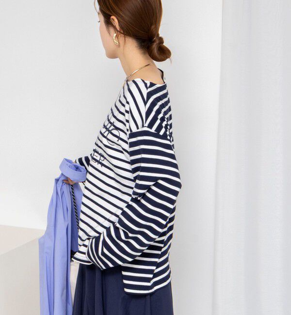 NOLLEY'S「【WEB限定】ウォッシャブルボーダープリントロンTee」|Tシャツ・カットソー|