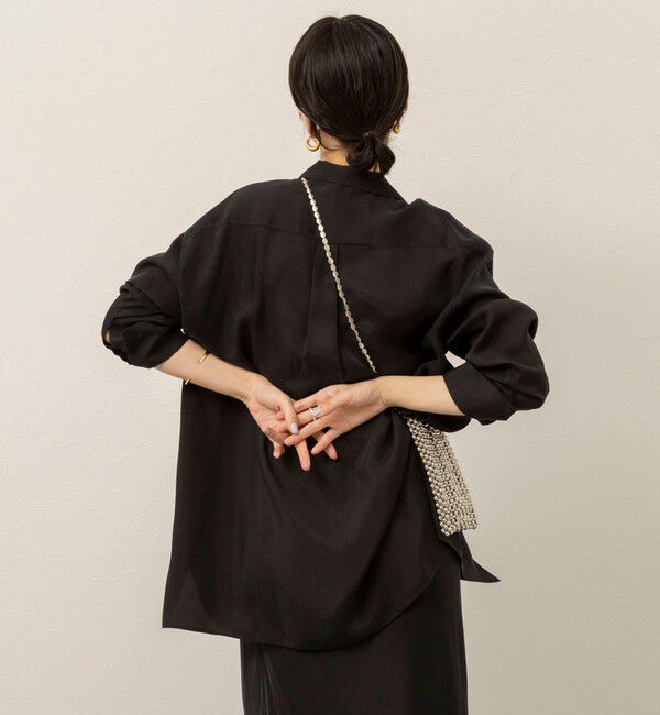 MAQWEL「《セットアップ対応》【MAQWEL/マクウェル】ウォッシャブルサテンシャツ」|シャツ・ブラウス|