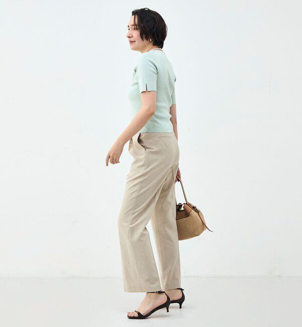 NOLLEY'S sophi「《手洗い可能》トライアングルカラー総針5分袖プルオーバー」|ニット・セーター|