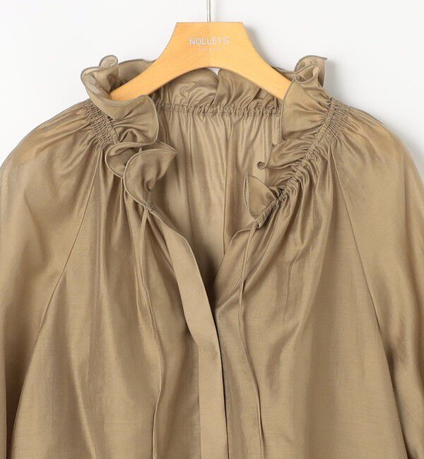 NOLLEY'S sophi「ウォッシャブルシアーオーガンジーフリルネックブラウス」|シャツ・ブラウス|
