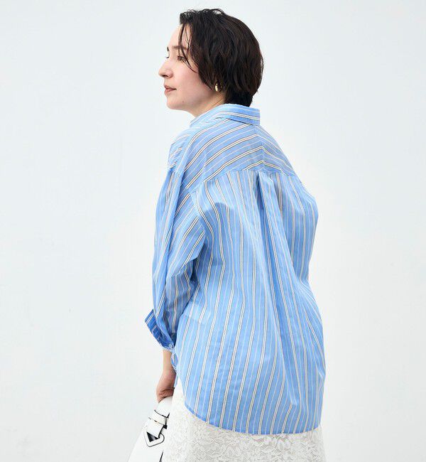 NOLLEY'S sophi「ウォッシャブルMARSALAシアーストライプ3WAYシャツ」|シャツ・ブラウス|