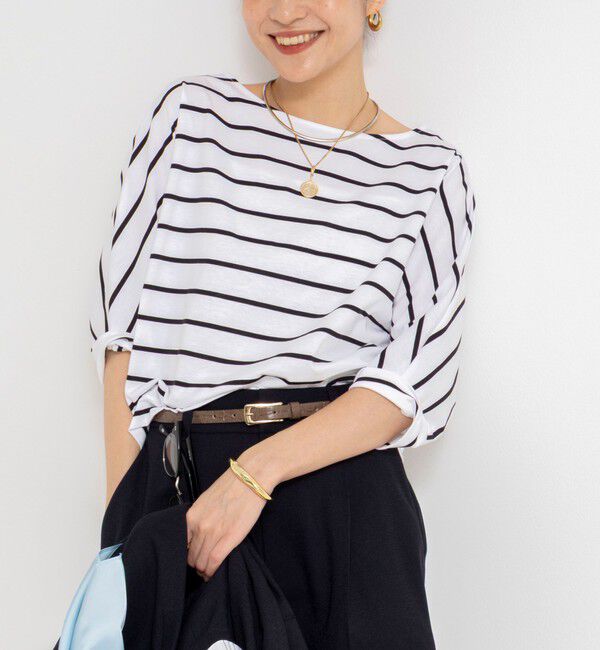 NOLLEY'S「ウォッシャブルドルマンTシャツ」|Tシャツ・カットソー|ホワイト系4