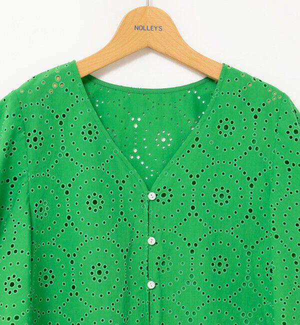 NOLLEY'S「《セットアップ対応》ウォッシャブルフレアスリーブレースブラウス」|シャツ・ブラウス|