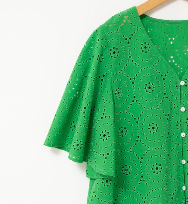 NOLLEY'S「《セットアップ対応》ウォッシャブルフレアスリーブレースブラウス」|シャツ・ブラウス|