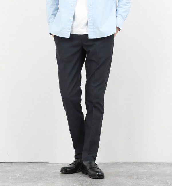 NOLLEY'S goodman「《ビジカジ対応》綿麻COOLMAX スリムフィットパンツ 26SS」|チノ|ネイビー