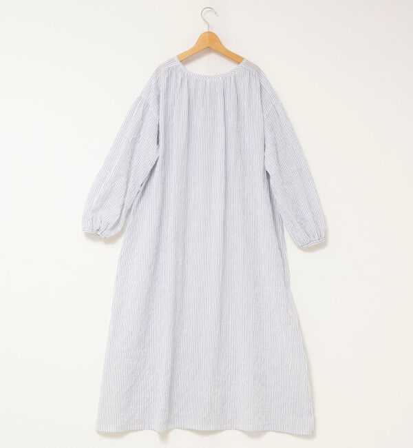 NOLLEY'S「ウォッシャブルシャーリングストライプ2WAYギャザーワンピース」|ワンピース|