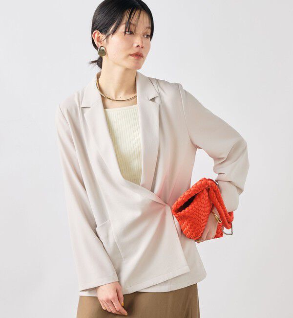 NOLLEY'S sophi「《セットアップ対応》ウォッシャブルエアリージョーゼットドレープライトジャケット」|テーラードジャケット|