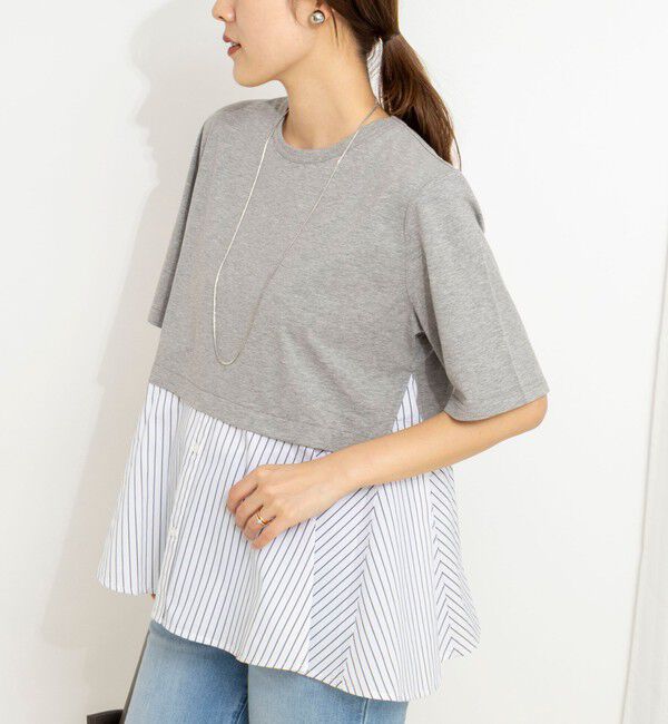 NOLLEY'S「【TRRAZZO DONNA/トラッゾドンナ】Docking Flare Top」|Tシャツ・カットソー|グレー系1